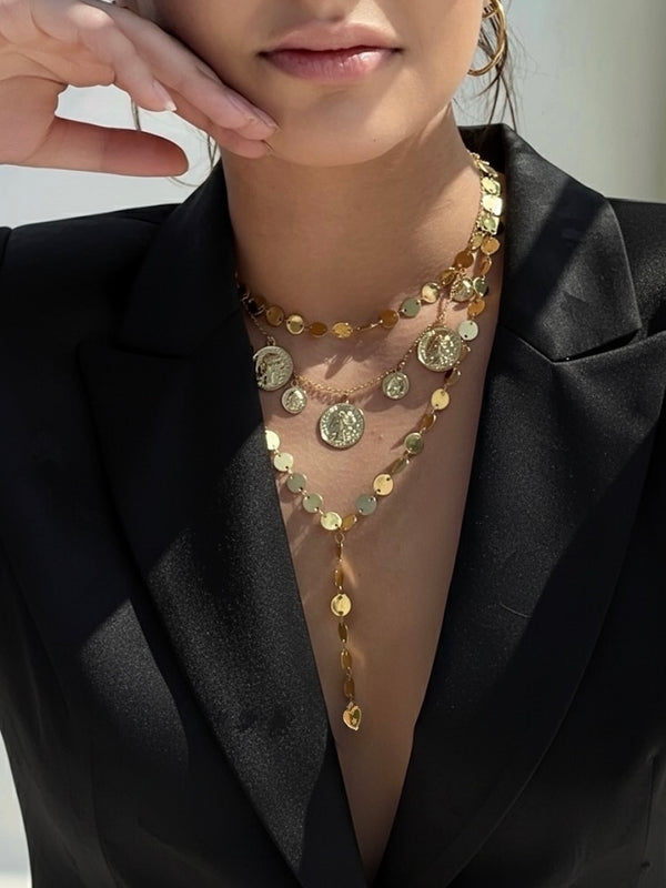 Golden Disc Necklace Bold
