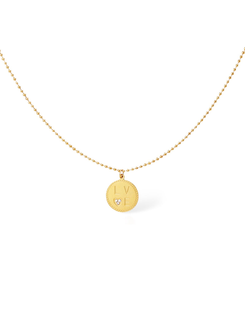 Love Coin Necklace Gold