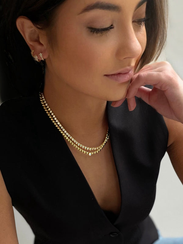 Eternal Love Tennis Necklace Gold