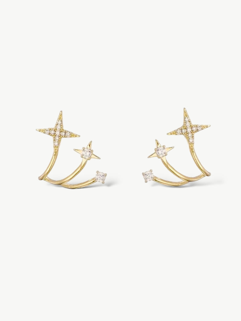 Triple Star Stud Earring