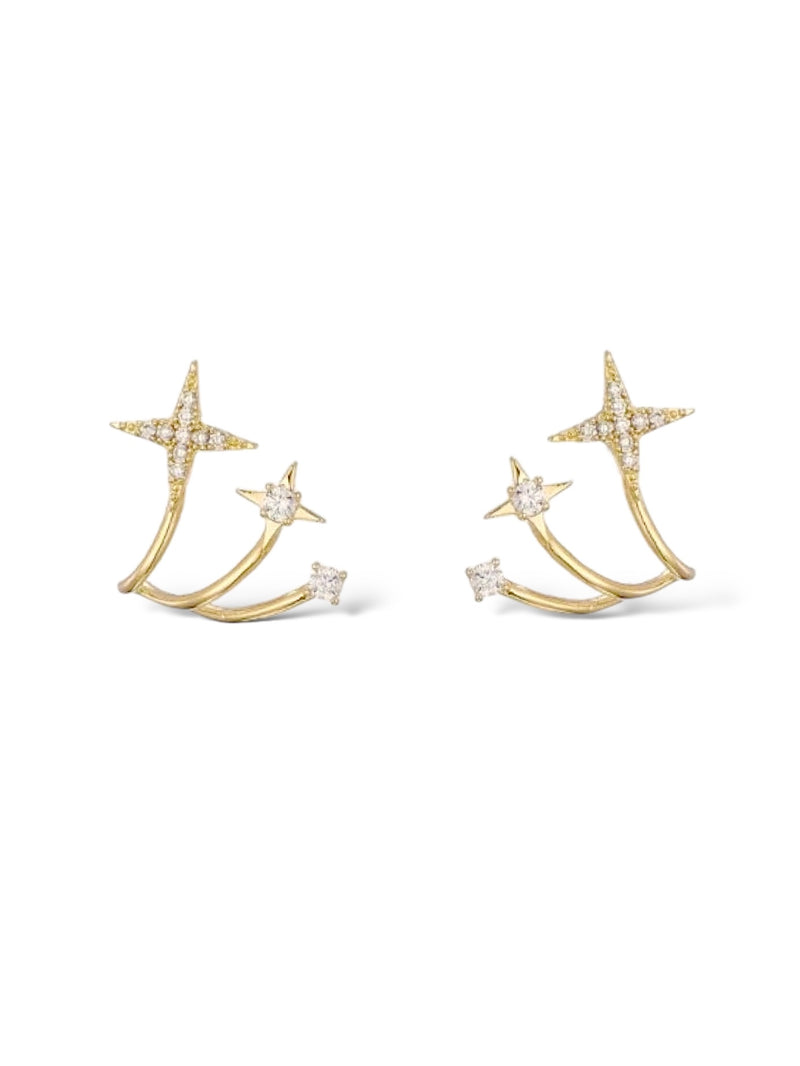 Triple Star Stud Earring