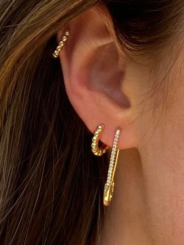 Golden Balls Hoop Earrings