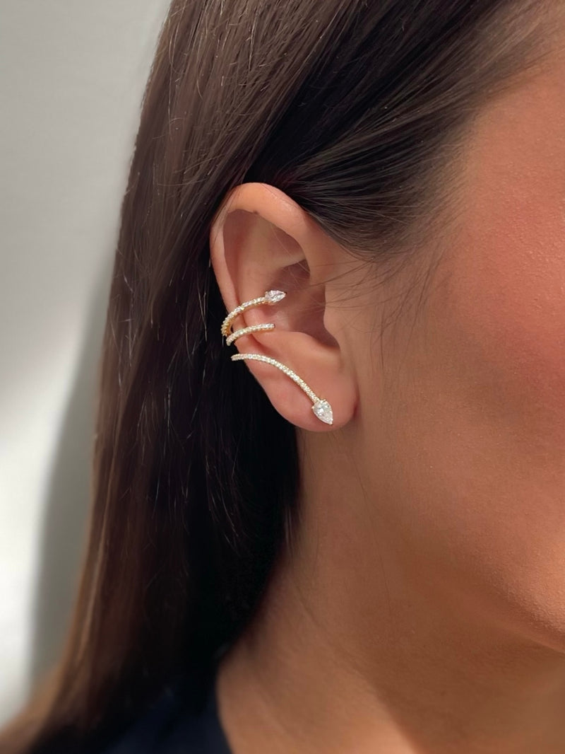 Diamond Snake Climber Earring
