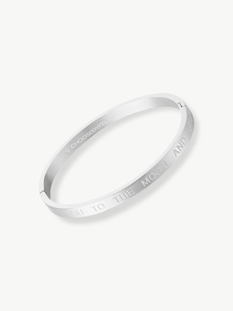 Love You To The Moon And Back Bracelet Silver