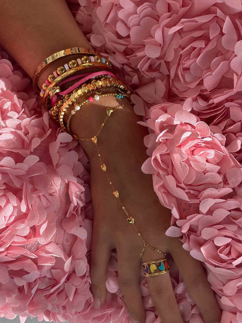 Hand chain bracelet- Hand chain Franky - hand chain armband- armband met kettinkje en ring- handchain 