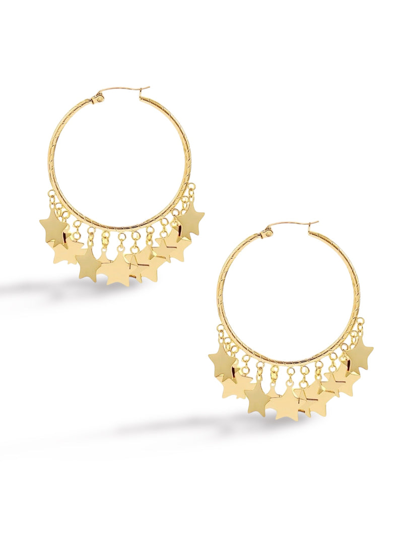Dazzling Star Hoop Earrings