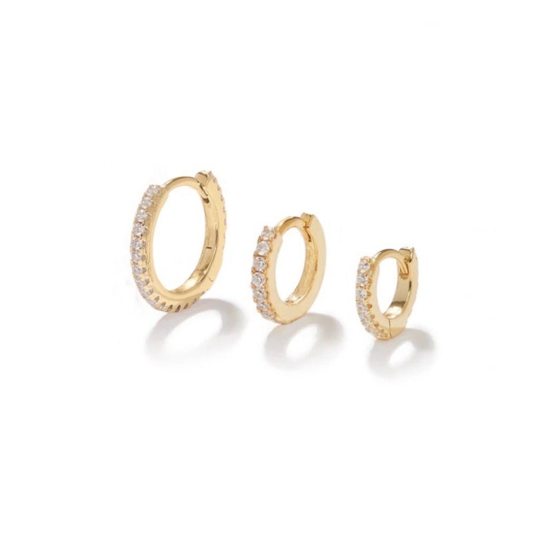 Pavé Huggie Earring Set