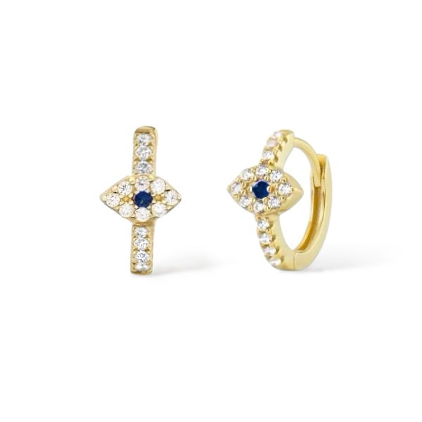 Fine Lucky Eye Hoop Earrings
