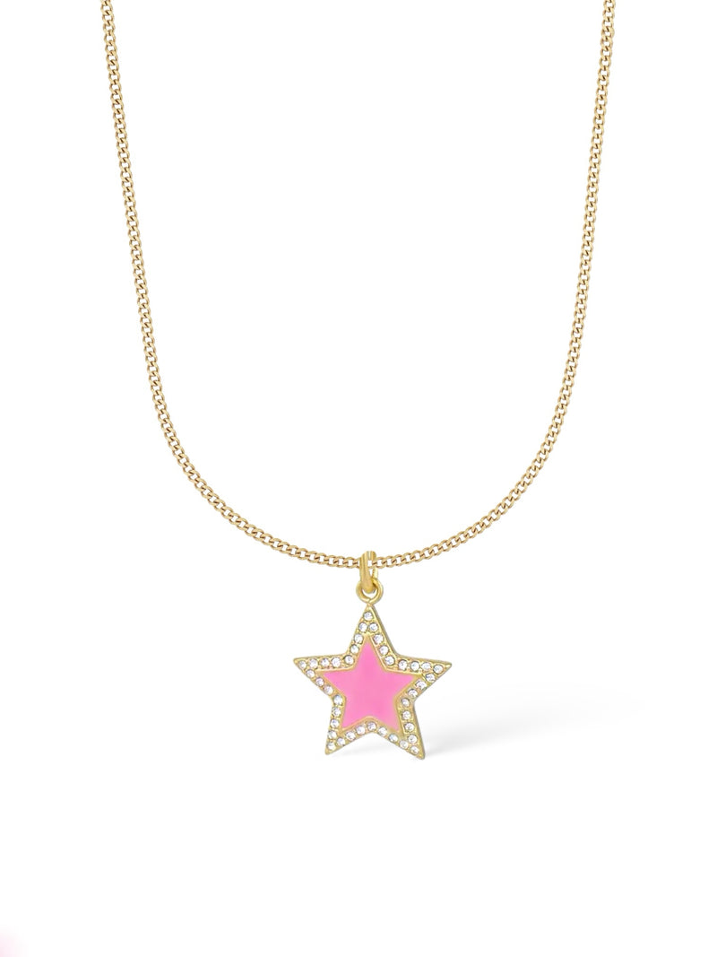 Pink Star Pavé Necklace