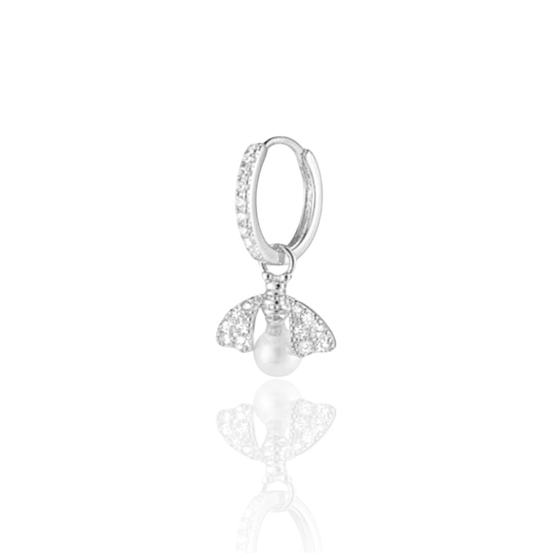 Pearly Bee Earring Silver