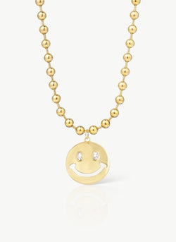 Bubbel Smiley Necklace Gold