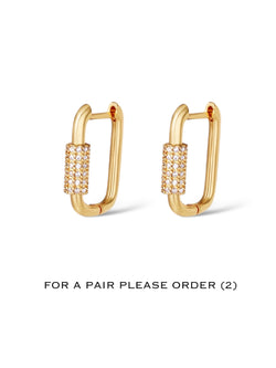 Oval Pavé Hoop Earring