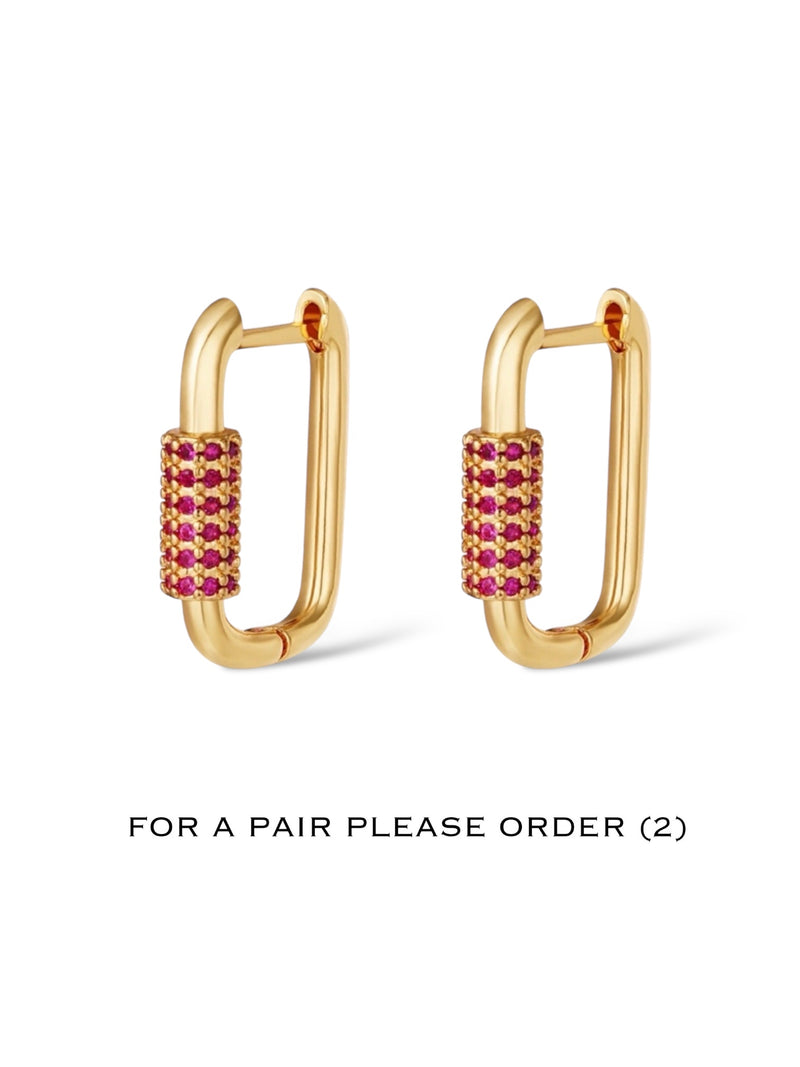 Oval Pavé Hoop Earring