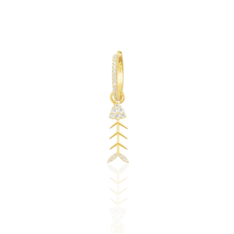 Earring Gold Fish Bone