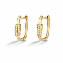 Oval Pavé Hoop Earring