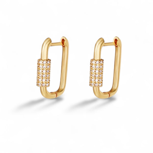 Oval Pavé Hoop Earring