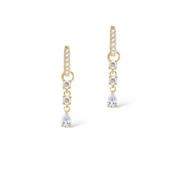 Triple Diamond Huggie Earring