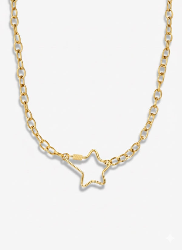 Golden Star Lock Necklace