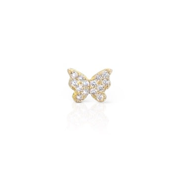 Ear stud Gold Tiny Butterfly