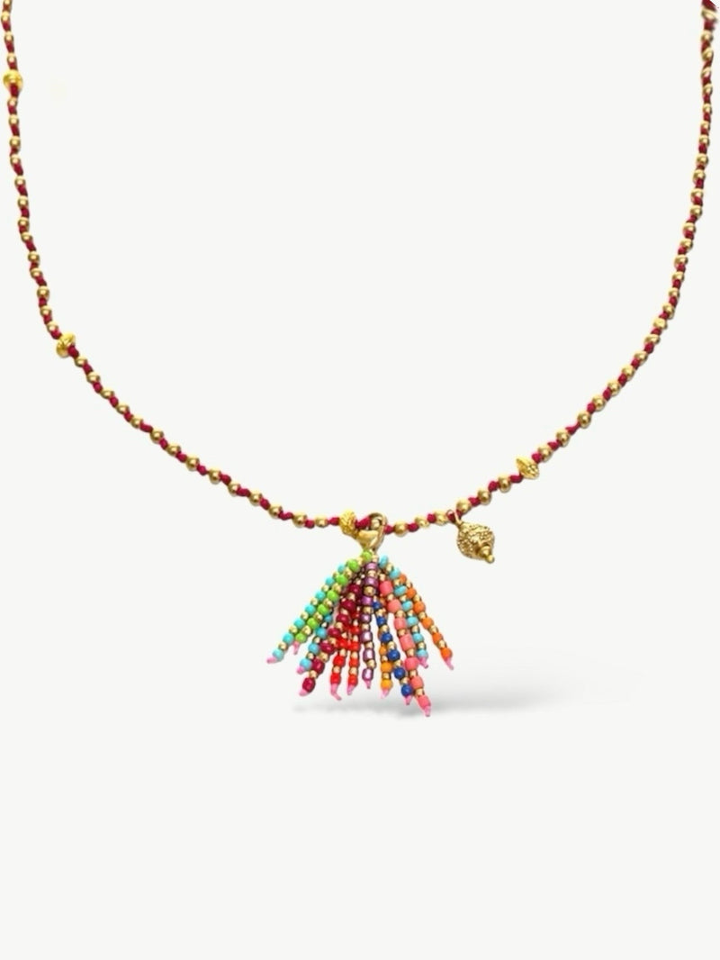 Boho Beaded Tassel Necklace