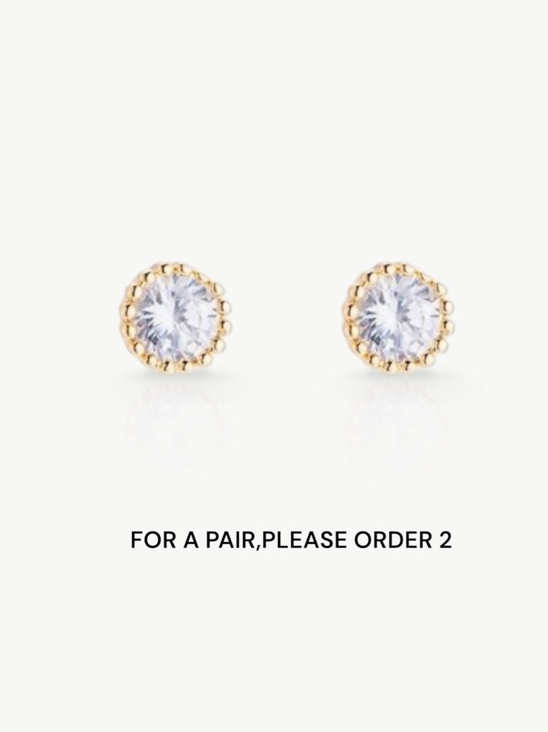 Tiny Diamond Stud Earring