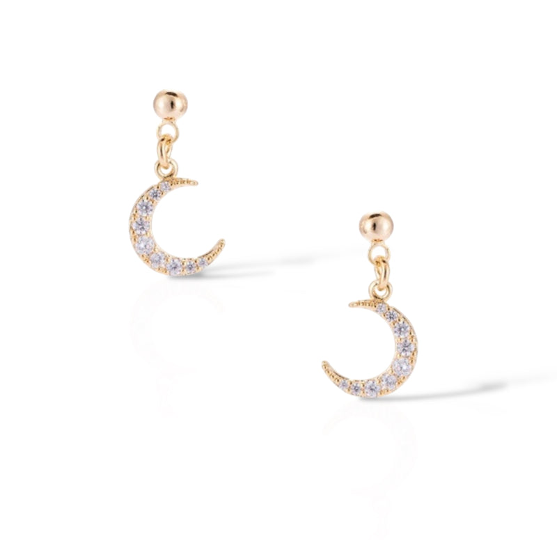 Dangling Moon Stud Earring