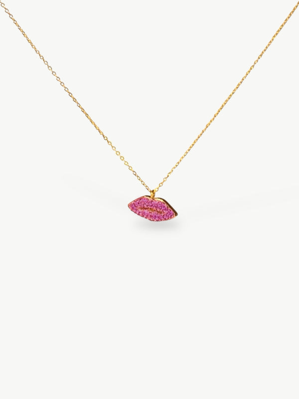 Ketting met mondje | ketting met lippen charm | necklace lips | kiss necklace 