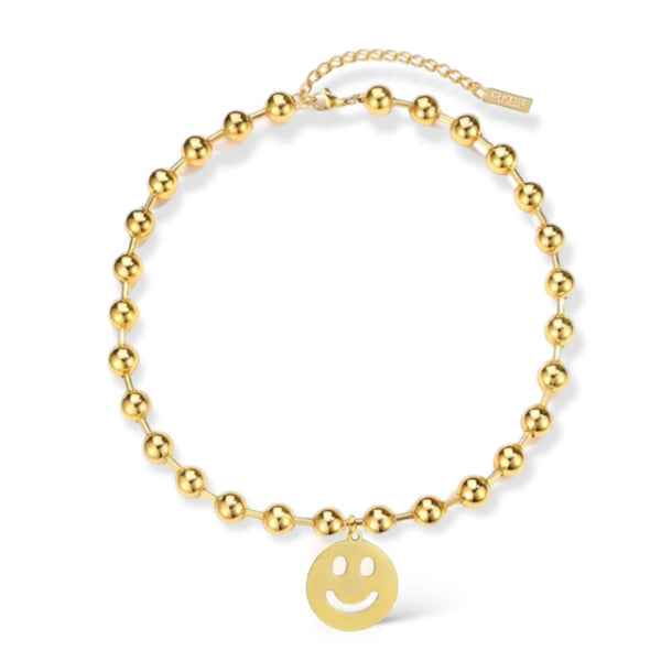 Bubbel Smiley Necklace Gold