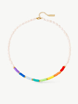 Colorful Pearl Chain Necklace