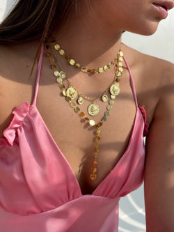 Golden Disc Necklace Bold