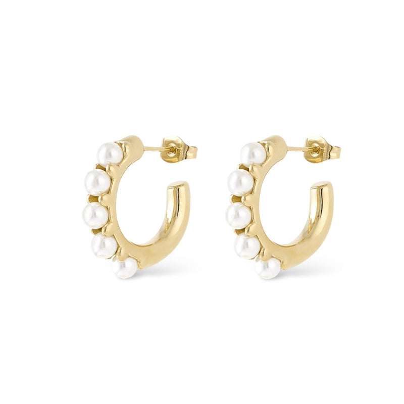 Small Pearl Hoop Earrings