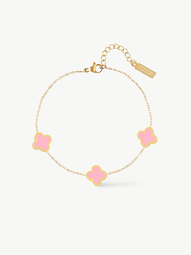 Lucky Clover Bracelet Pink