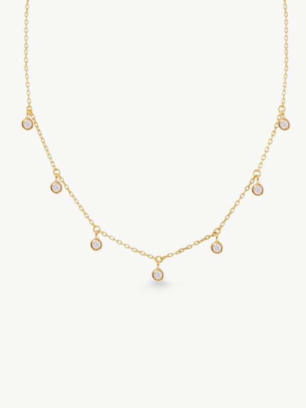 Diamond Drop Necklace Gold