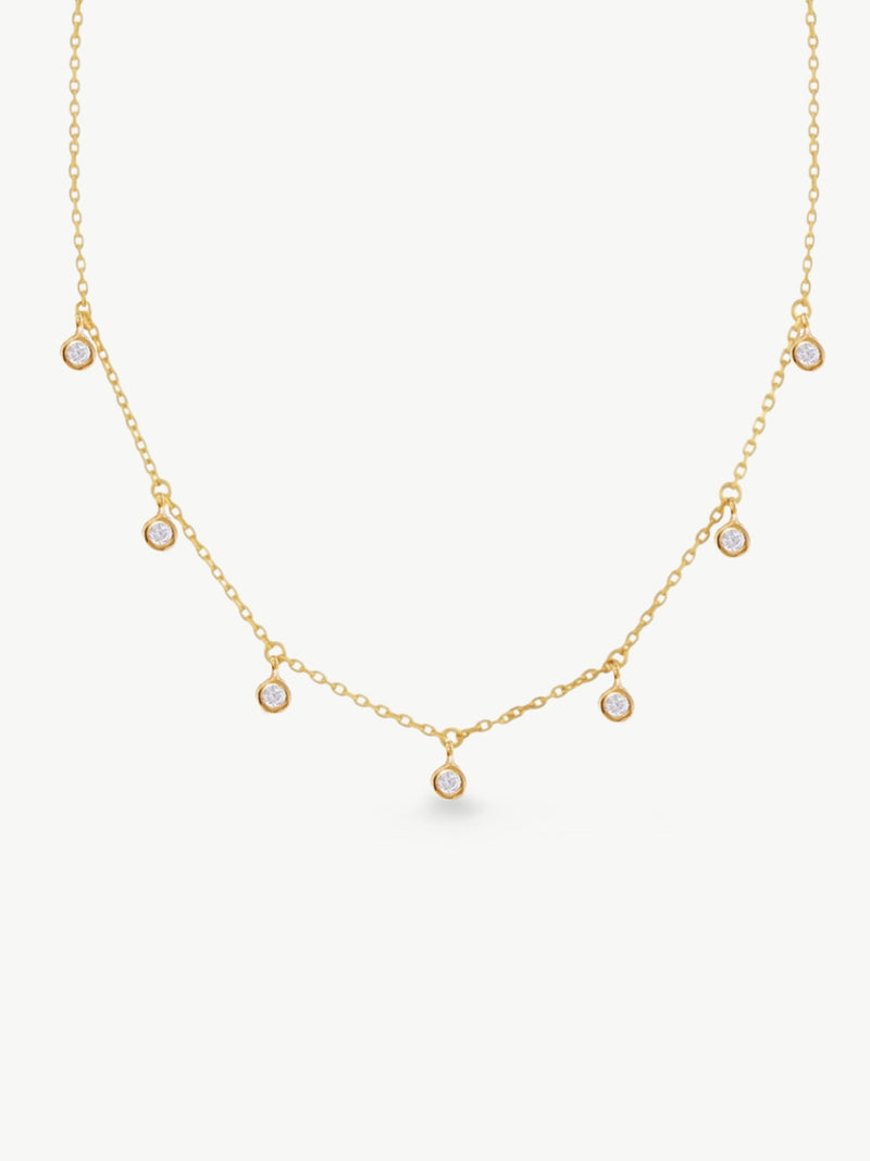 Diamond Drop Necklace Gold