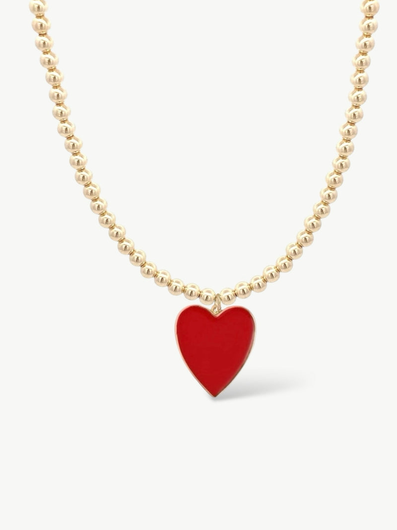 Red Heart Bubbel Necklace