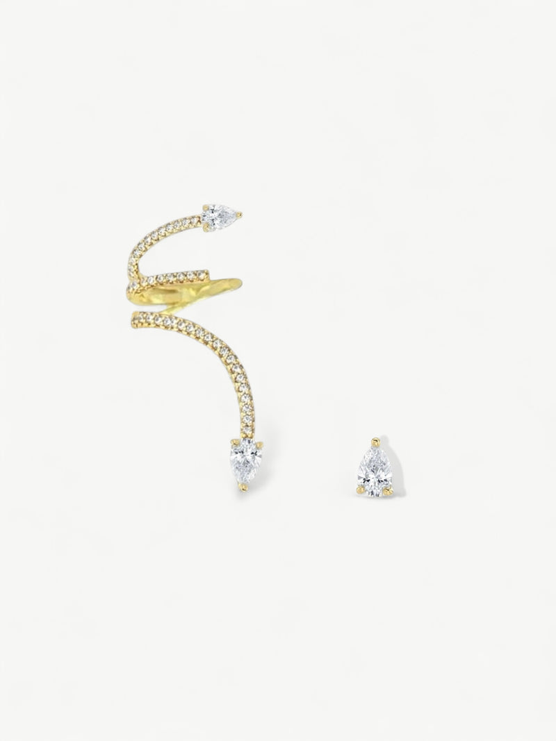 Diamond Snake Climber Earring Set