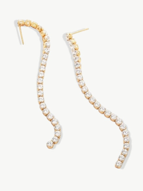 Long Tennis Stud Earrings