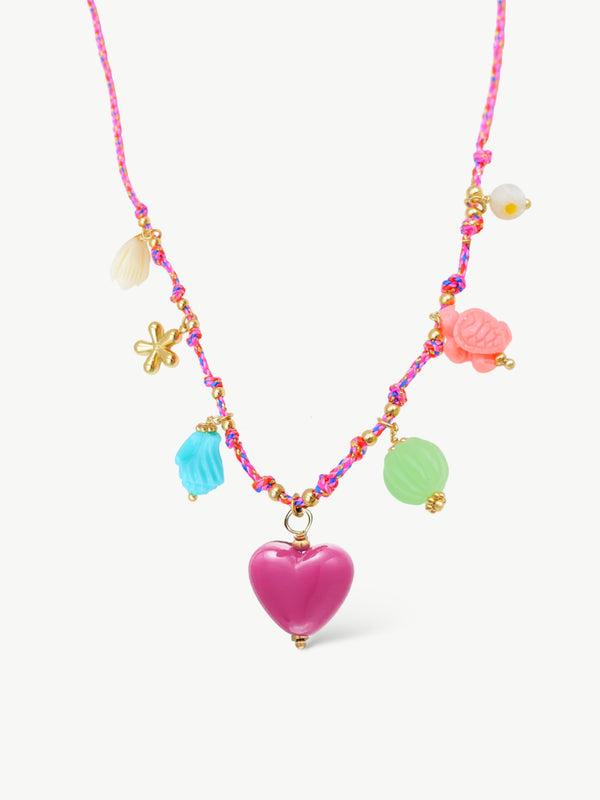 Dreamy Charm Cord Necklace Colorful