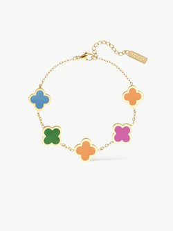 Colorful Lucky Clover  Bracelet