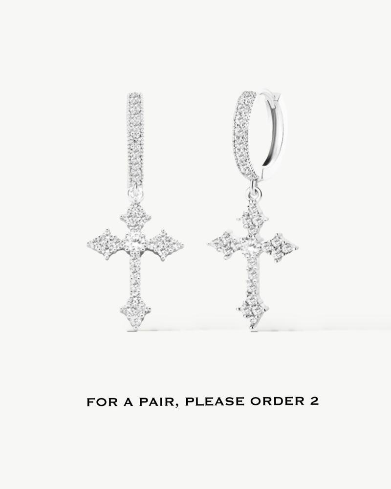 Cross Earring Silver