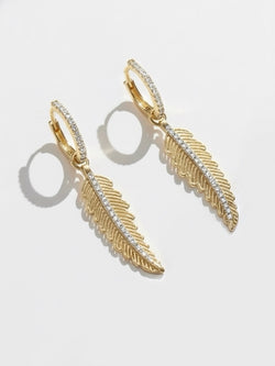 Leaf earrings gold- earrings leaf charm- 