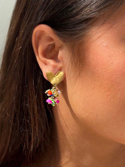 Lie's Studio| natural stones heart earrings| lie's studio jewelry|