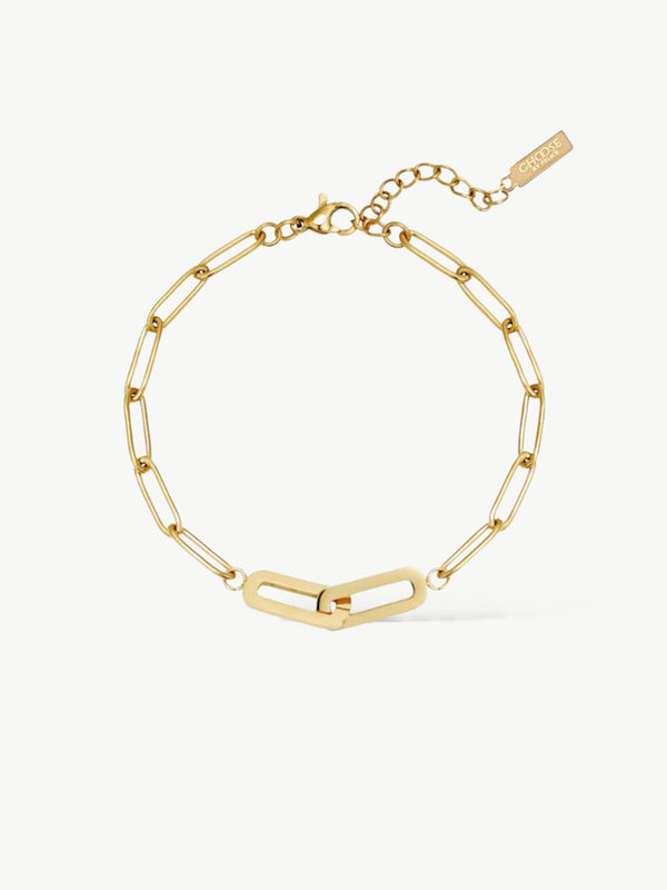 schakel armband|stainless steel armband|closed forever bracelet gold|