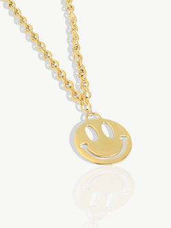 smiley face necklace| smiley necklace | smiley necklace gold| grote smiley ketting| 