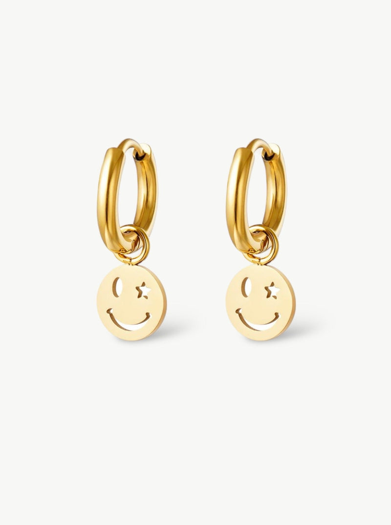 Smiley Huggie Earring Gold