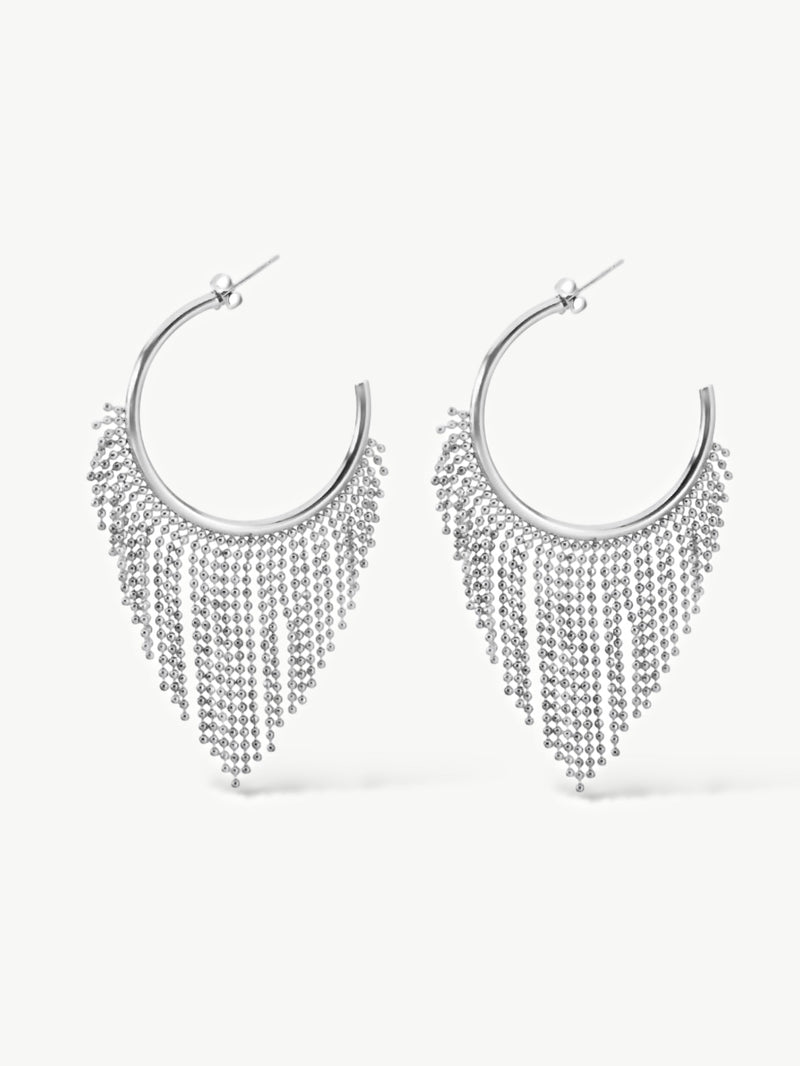 The Cowboy Carter Earrings - earrings Cowboy Carter - fringe earrings silver 