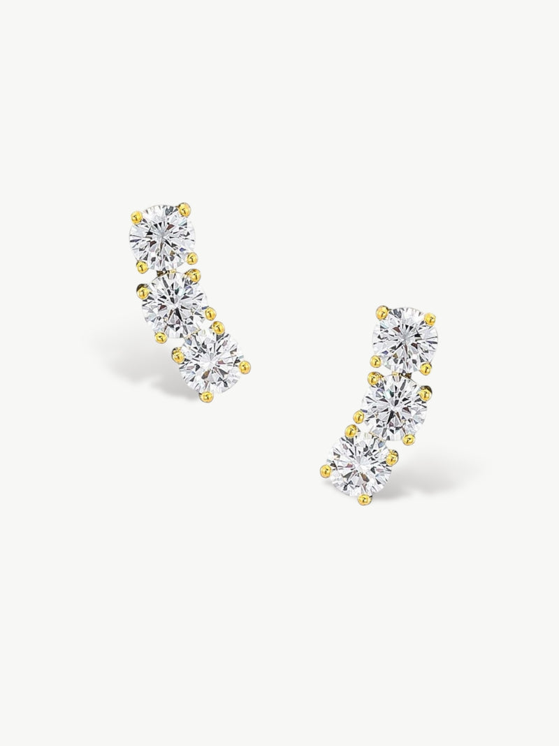 Wave stud earrings- hypoallergene piercing oorbellen - 