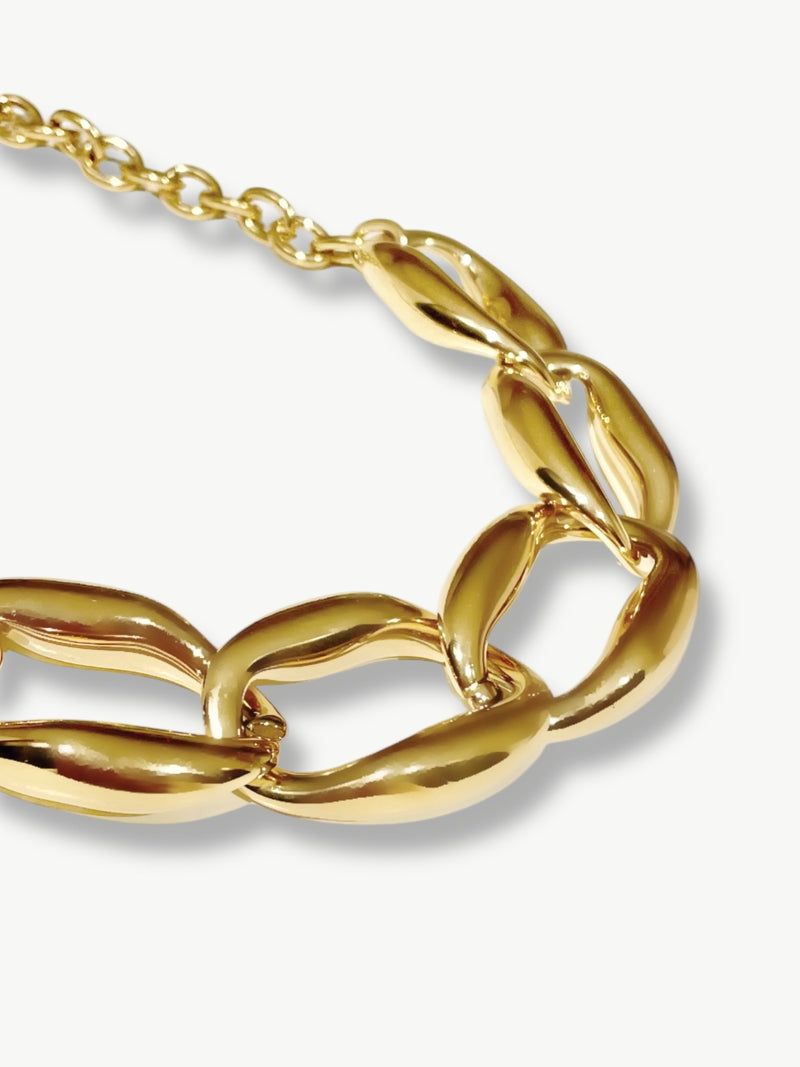 Xl link chain necklace\Bold link chain necklace| grove ketting dames |grote schakelketting dames