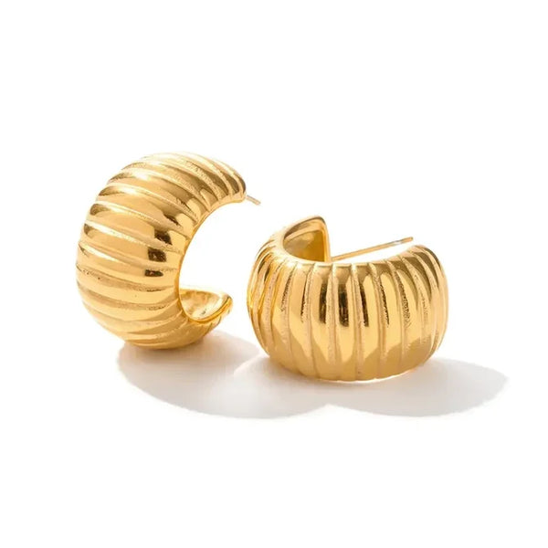 bold ribbon hoop earrings