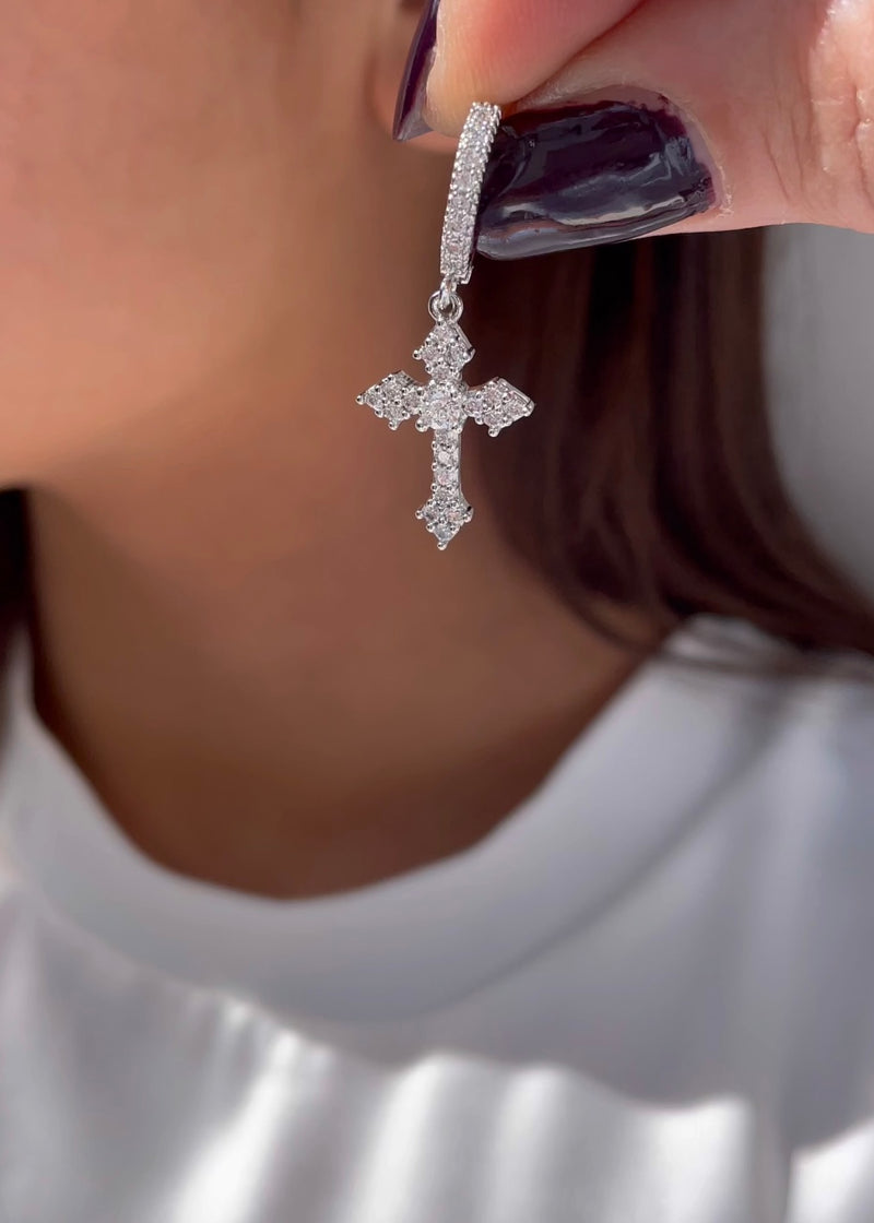 Cross Earring Silver